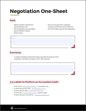 The Negotiation One Sheet