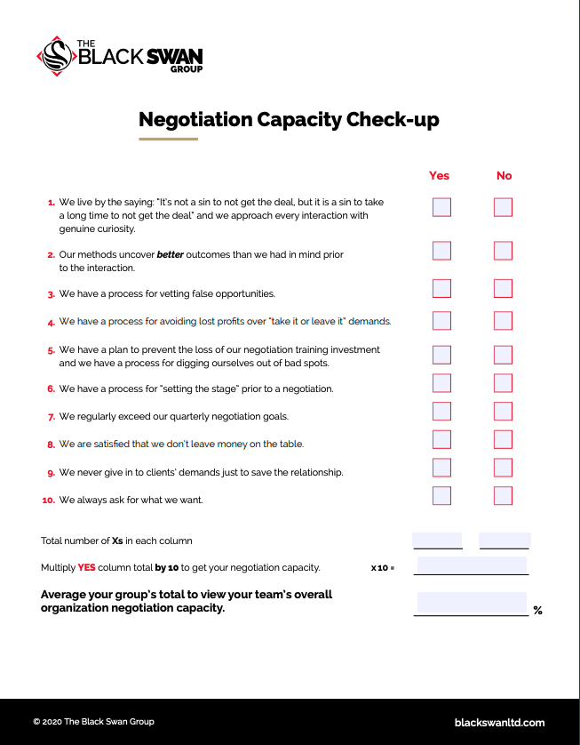  Negotiation Capacity Checkup