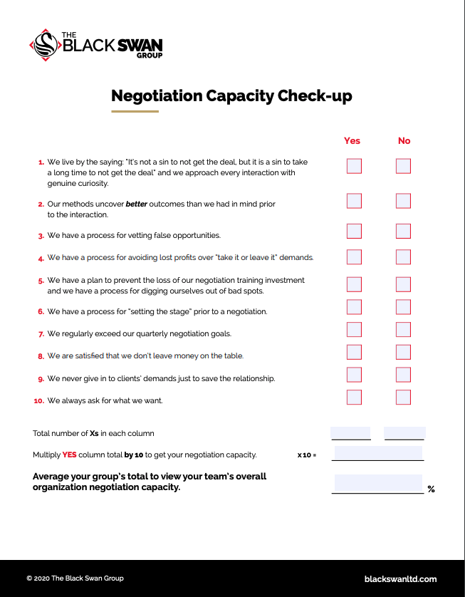 Negotiation Capacity Checkup