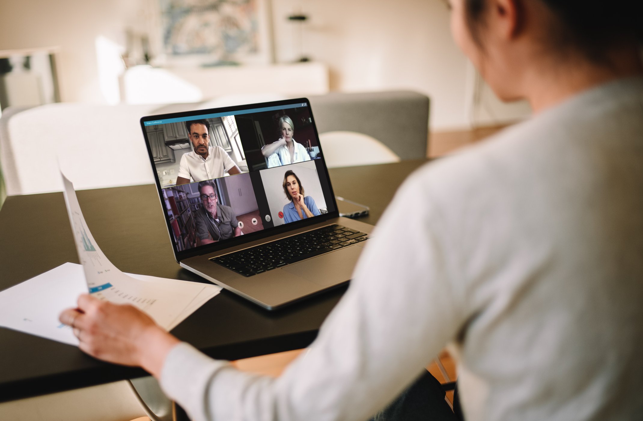 Man on zoom call