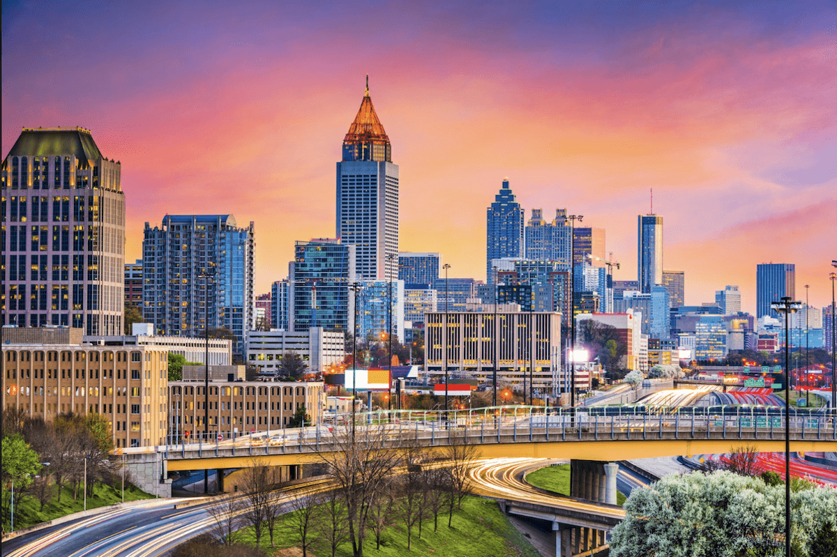 A distant view of Atlanta, Georgia. 